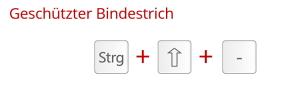 Mit dieser Tastenkombination erzeugen Sie einen geschützten Bindestrich