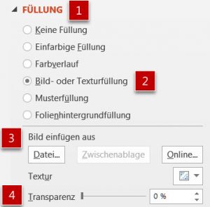 Der Aufgabenbereich Form bzw. Grafik formatieren